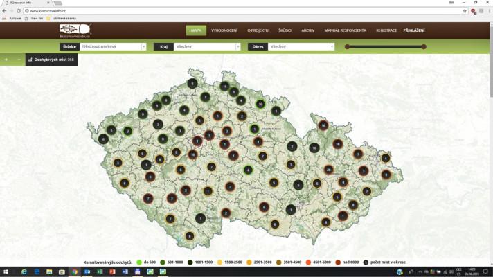 Projekt KŮROVCOVÉ INFO úspěšně pomáhá monitorovat rojení škůdců