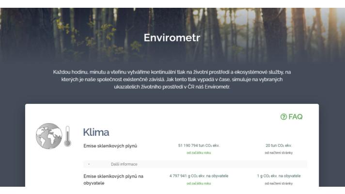 Spouštíme nový nástroj pro prezentaci vybraných zátěží životního prostředí Envirometr