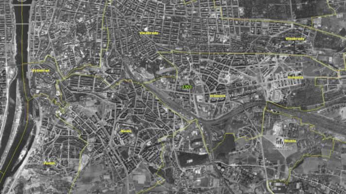 Historická ortofotomapa z 50.let se otevírá