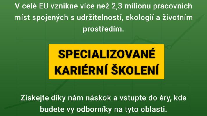Nastartujte vaši kariéru v ekologii, životním prostředí, udržitelnosti