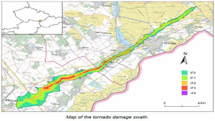 Hodnocení dopadů ničivého tornáda na jihovýchodě Moravy 24. 6. 2021
