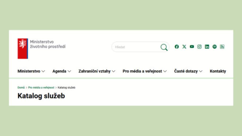 MŽP spustilo pilotní Katalog služeb. Občanům i firmám usnadní orientaci v agendách životního prostředí MŽP spustilo pilotní Katalog služeb. Občanům i firmám usnadní orientaci v agendách životního prostředí